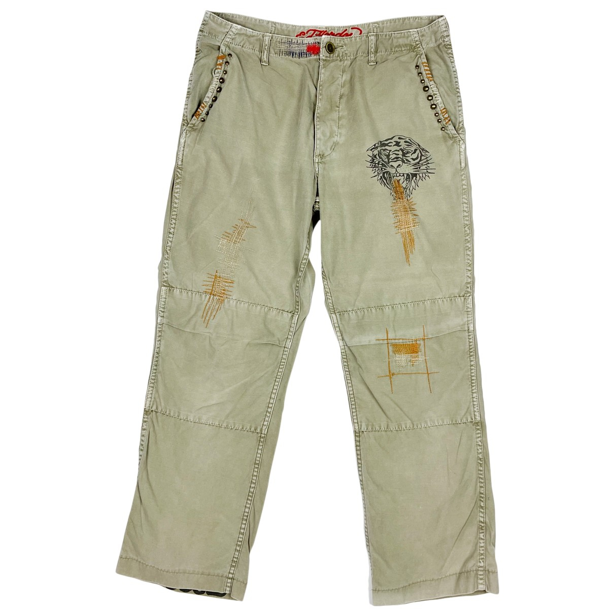Straight jeans ED HARDY Khaki size 32 